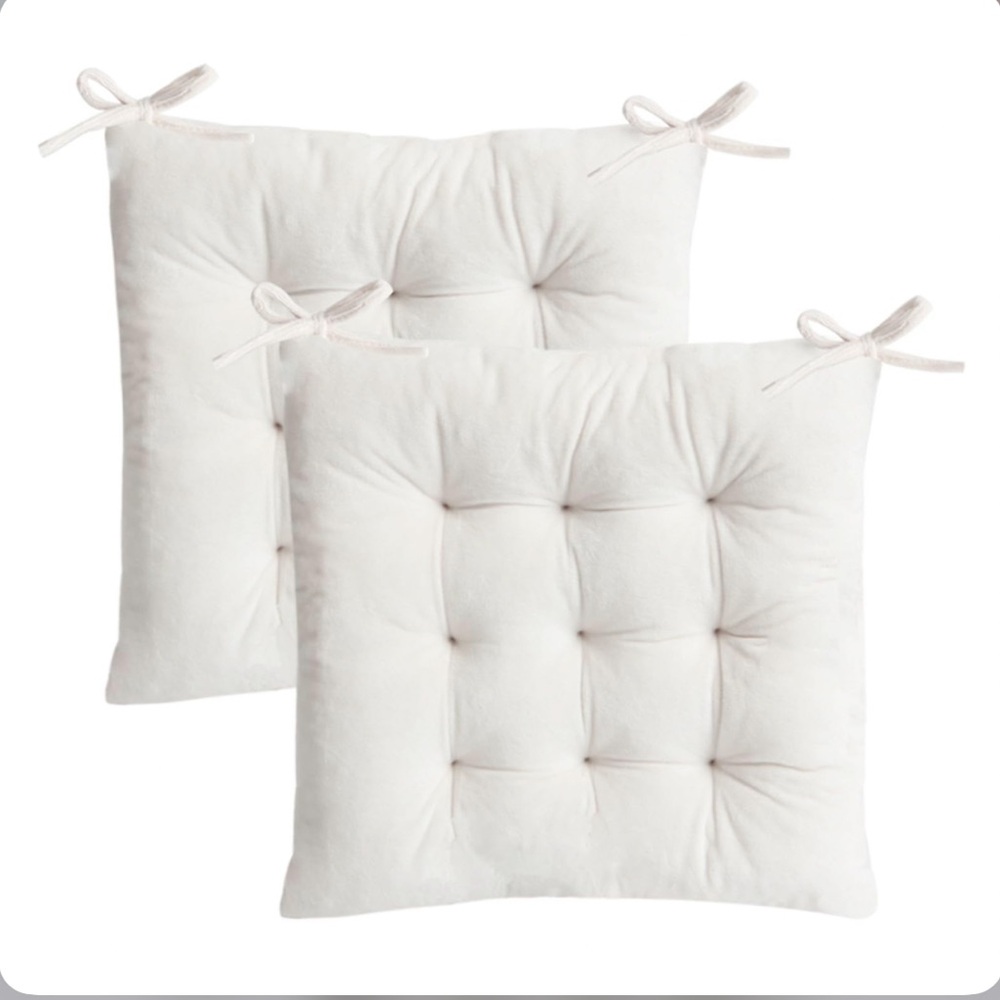 Elegant Ivory Tufted Cushions-Set of 2